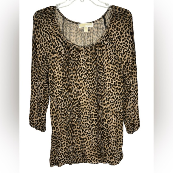 Michael Michael Kors Cheetah Print Women's Medium Pullover Scoop Neck Top - Picture 1 of 4